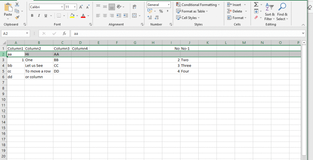 Manipulating Rows and Columns in Excel - SantExcelTutorial