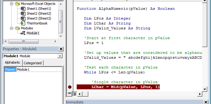 Debugging Techniques in Excel