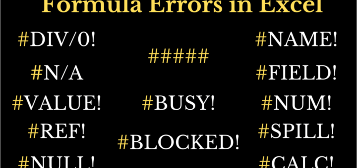 Excel Formula Errors