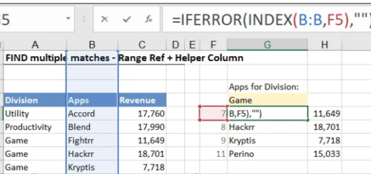 Return Multiple Match Results in Excel